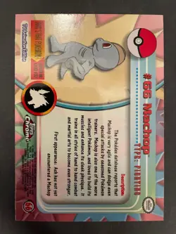 Machop Chrome Topps Pokemon Card - TV Animation Edition - Chrome Holo - #66 - Image 2