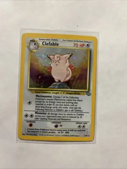 Pokemon TCG Clefable Holo Unlimited Rare Card Jungle Base Set 1/64 - Image 1