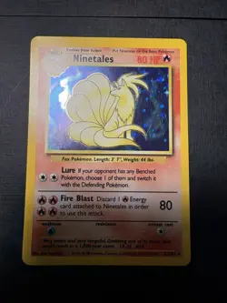 Pokemon TCG Ninetales Base Set Holo Unlimited Rare Card 12/102 LP Condition - Image 1