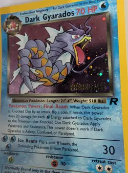 Vintage Dark Gyarados Holo Team Rocket 8/82 Prerelease Pokemon Card 2000 - Image 4