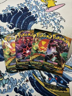 4 x Darkness Ablaze Booster Pack Sword & Shield Sealed Pokemon Card | English - Image 1