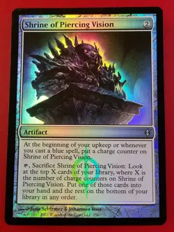 1x Shrine of Piercing Vision | FOIL | New Phyrexia | MTG Magic Cards - Image 1