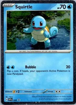 Scarlet and Violet 151 Pokemon Squirtle SVP 048 Holo Rare SVP Black Star Promo - Image 1