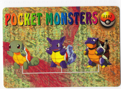Pokemon Pocket Monsters Vending Prism Holo Sticker SQUIRTLE BLASTOISE #1192 rare - Image 1