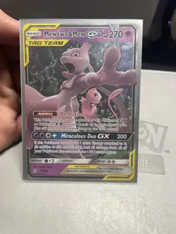 Pokemon Mewtwo & Mew GX TAG TEAM Ultra Rare Holo Card 71/236 Sm-Unified Minds - Image 1