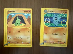 Pokemon Pupitar Expedition 90/165 Uncommon & Larvitar 116/165 Common NM Lot - Image 1