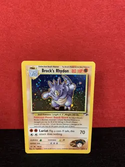 Brock's Rhydon HOLO - Pokemon - Gym Heroes 2/132 - NM - Swirl - Image 1