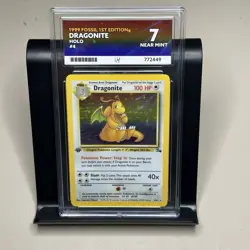 1ST EDITION Pokemon TCG Dragonite Fossil 1999 Holo Rare Card 4/62 ACE 7 - Image 1