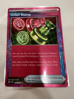 UNFAIR STAMP (165/167) - Ace Spec Rare - Twilight Masquerade - MINT/NM - Pokemon - Image 1