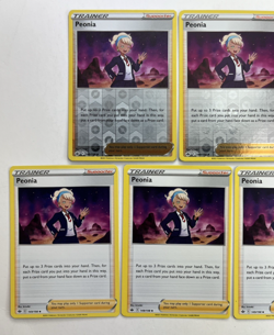 Pokemon Tcg Lot of 7 Peonia Trainer Supporter Reverse Holo - Image 2