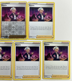 Pokemon Tcg Lot of 7 Peonia Trainer Supporter Reverse Holo - Image 3