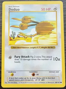 Shadowless Doduo 48/102 Pokemon TCG WOTC Base Set MINT NM - Image 1