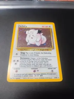 Clefairy 5/102 Base Set Unlimited Holo Rare Pokemon MP - Image 1
