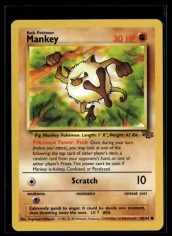 Pokemon TCG Jungle #55/64 Mankey - Image 1