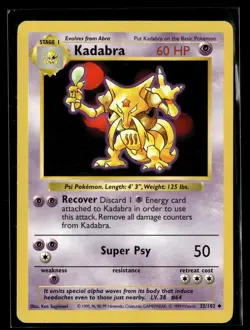 Pokemon TCG Base Set (Shadowless) #032/102 Kadabra - Image 1