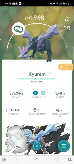 Pokemon Go (Stage 44 ) Shiny Kyurem ( 13 Legendary ) - Image 2