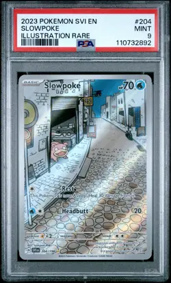 2023 POKEMON SVI EN-SCARLET & VIOLET ILLUSTRATION RARE #204 SLOWPOKE PSA 9 - Image 1