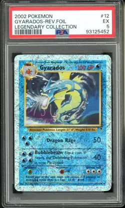 2002 Pokemon Legendary Collection 12 Gyarados Reverse PSA 5 - Image 1