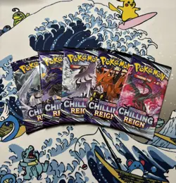 Pokemon TCG Chilling Reign Booster Pack Art Set Complete Set New Sealed - Image 1
