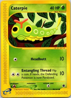 Caterpie 96/165 Common Expedition Base Set Pokemon NM - Image 1