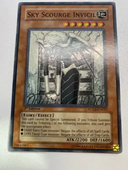 Yu-Gi-Oh! SKY SCOURGE INVICIL Super Rare 1st Edition FOTB-EN023 LP - Image 1