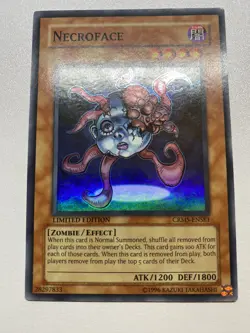 Yugioh Necroface Super Rare Limited Edition CRMS-ENSE1 Heavy Played - Image 1