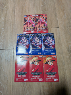 ONE PIECE Sleeved Booster Pack LOT OF 8 BRAND NEW SEALED - EB-03 - OP-14 - OP-13 - Image 1