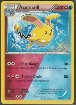 AZUMARILL 77/114 XY - Steam Siege NM Regular Uncommon - Pokemon TCG Card - Image 1