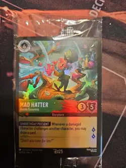 2026 Disney Lorcana D23 Promo MAD HATTER Gold Member Exclusive Card - Image 1