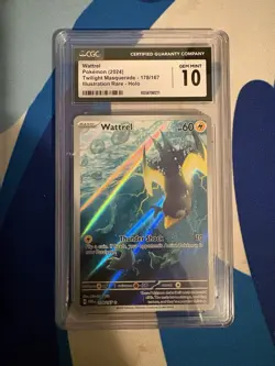CGC 10 Wattrel 178/167 Twilight Masquerade Illustration Rare Pokemon Card - Image 1