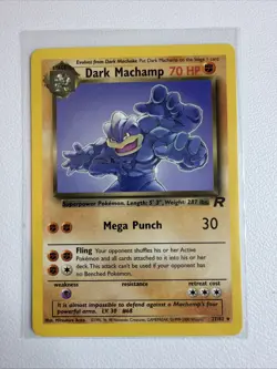 VTG Pokemon Team Rocket Unlimited Edition Dark Machamp 27/82 Rare Non Holo F/S - Image 1