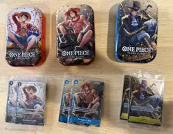 ONE PIECE CARD GAME ENGLISH MIXED LOT - TIN PROMOS, SECRET RARES, DON CARDS - Image 2