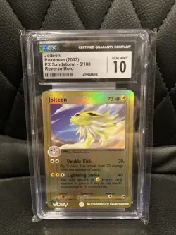 Pokemon TCG Jolteon EX Sandstorm Reverse Holo Rare Card 6/100 CGC 10 Gem Mint - Image 1
