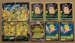 Pokemon Celebrations 25th Anniversary Pikachu 10-Card Lot V-Union VMAX Surfing - Image 1