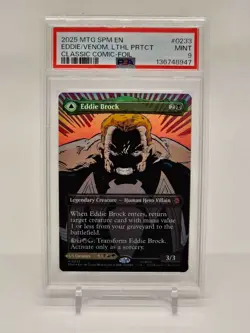 Eddie Brock/Venom, Lethal Protector - MtG Spiderman Borderless Foil 0233 - PSA 9 - Image 1