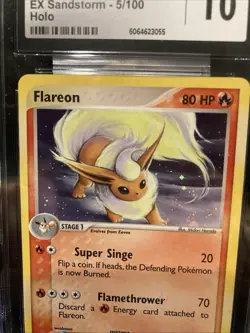 Pokemon TCG 2003 Flareon 5/100 EX Sandstorm Holo Rare Card CGC 10 Gem Mint - Image 4