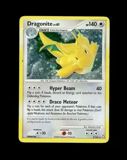 RARE 2008 Pokemon LEGENDS AWAKENED DRAGONITE HOLO 2/146! HP WEAR - Image 1