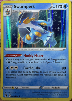 Swampert Holo Rare - 064/264 - Fusion Strike Pokemon 2021 - Image 1