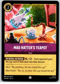 #66 Mad Hatter's Teapot PLAYSET x4 2024 Disney Lorcana Azurite Sea 4x Common - Image 2