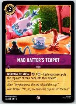 #66 Mad Hatter's Teapot PLAYSET x4 2024 Disney Lorcana Azurite Sea 4x Common - Image 4
