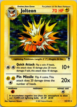 2002 Pokemon Neo Discovery Jolteon 14 110 Holo Nintendo Vintage Trading Card - Image 2