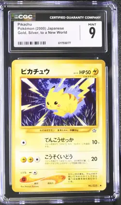 CGC 9 MINT Pikachu Neo Genesis Japanese 25 Pokemon Card - Image 1