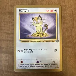 Meowth - 56/64 - Jungle Set - Gold Border US Promo - Pokemon Card Vintage - Image 1