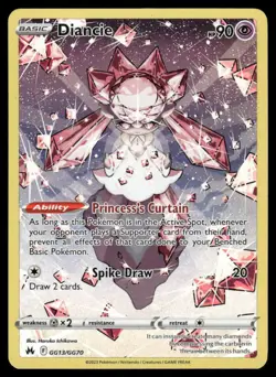 Pokemon Cards Diancie GG13/GG70 Crown Zenith Galarian Gallery Holo NM - Image 1