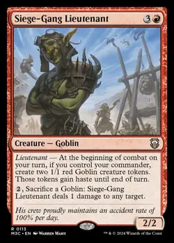 1x Siege-Gang Lieutenant NM-Mint, English Commander: Modern Horizons 3 MTG Magic - Image 1