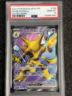 2023 POKEMON MEW EN-151 ULTRA RARE #188 ALAKAZAM EX PSA 10 - Image 1
