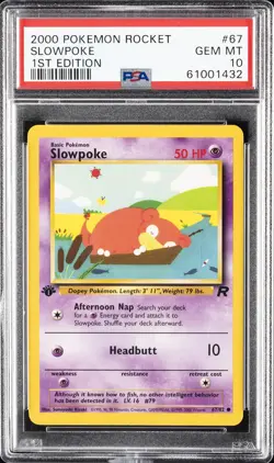 2000 POKEMON ROCKET 1ST ED #67 SLOWPOKE PSA 10 - Image 1