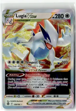 Lugia VSTAR ⭐ 139/195 Holo Rare VSTAR Silver Tempest 2022 Pokemon NM - Image 1