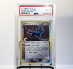 2005 POKEMON EX DELTA SPECIES #17 UMBREON-REVERSE FOIL PSA 8 - Image 1
