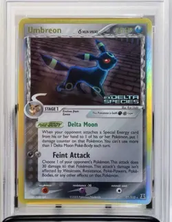 2005 POKEMON EX DELTA SPECIES #17 UMBREON-REVERSE FOIL PSA 8 - Image 3